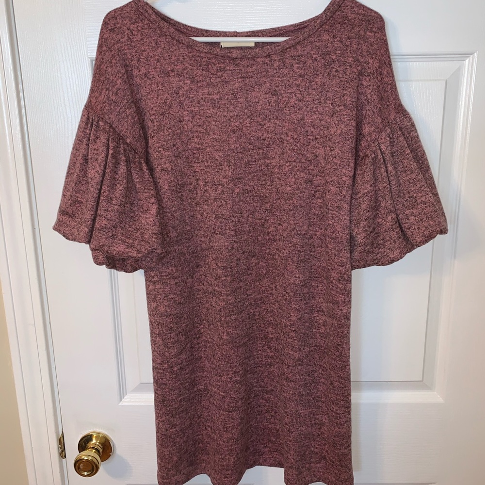 Vestique Puff-Sleeve Pale Pink Dress Size S